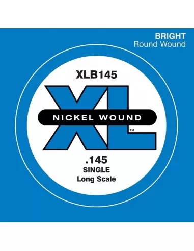 Струни для гітар D'ADDARIO XLB145 XL NICKEL ROUND WOUND SINGLE 145