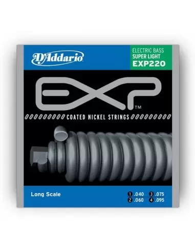 Струни для гітар D'ADDARIO EXP220 EXP SUPER LIGHT 40-95