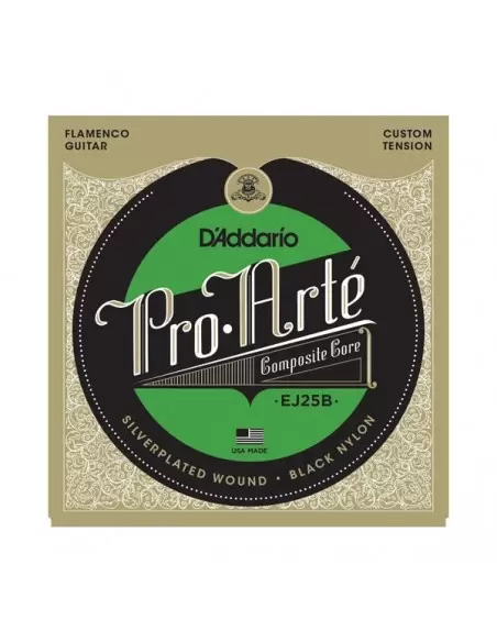 Струни для гітар D'ADDARIO EJ25B PRO ARTE COMPOSITES FLAMENCO BLACK NYLON