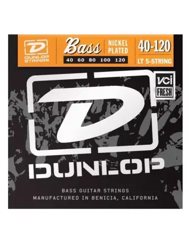 Струни для гітар DUNLOP DBN40120 NICKEL PLATED STEEL LIGHT 5 STRING 40-120