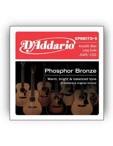 Струни для гітар D'ADDARIO EPBB170 - 5 ACOUSTIC BASS PHOSPHOR BRONZE 5 STRING