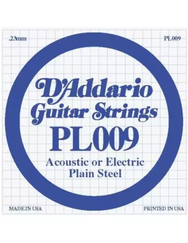 Струни для гітар D'ADDARIO PL009 Plain Steel 009