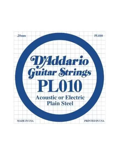 Струни для гітар D'ADDARIO PL010 Plain Steel 010