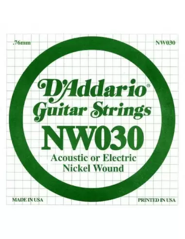 Струни для гітар D'ADDARIO NW030 XL Nickel Wound 030
