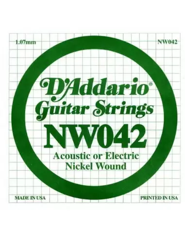 Струни для гітар D'ADDARIO NW042 XL Nickel Wound 042