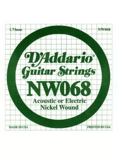 Струни для гітар D'ADDARIO NW068 XL Nickel Wound 068
