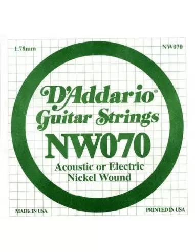 Струни для гітар D'ADDARIO NW070 XL Nickel Wound 070