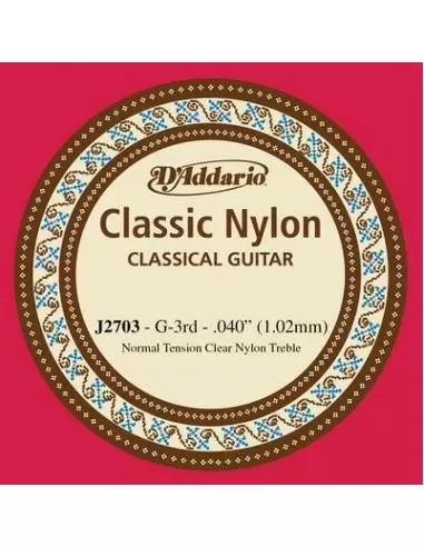 Струни для гітар D'ADDARIO J2703 CLASSIC NYLON NORMAL TENSION - 3RD