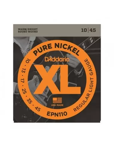 Струни для гітар D'ADDARIO EPN110 XL PURE NICKEL REGULAR LIGHT 10-45