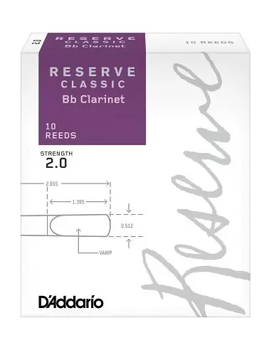 Трости для духовых D`ADDARIO DCT1020 Reserve Classic Bb Clarinet 2.0 - 10 Box