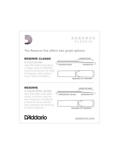 Трости для духовых D`ADDARIO DCT1020 Reserve Classic Bb Clarinet 2.0 - 10 Box