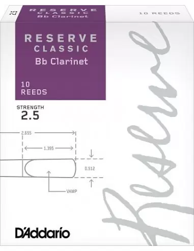 Трости для духовых D`ADDARIO DCT1025 Reserve Classic Bb Clarinet 2.5 - 10 Box