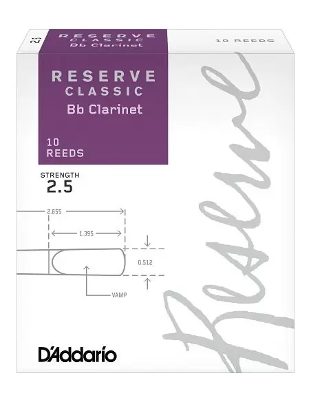 Трости для духовых D`ADDARIO DCT1025 Reserve Classic Bb Clarinet 2.5 - 10 Box