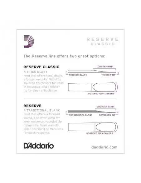 Трости для духовых D`ADDARIO DCT1025 Reserve Classic Bb Clarinet 2.5 - 10 Box