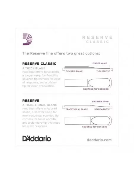 Трости для духовых D`ADDARIO DCT1030 Reserve Classic Bb Clarinet 3.0 - 10 Box
