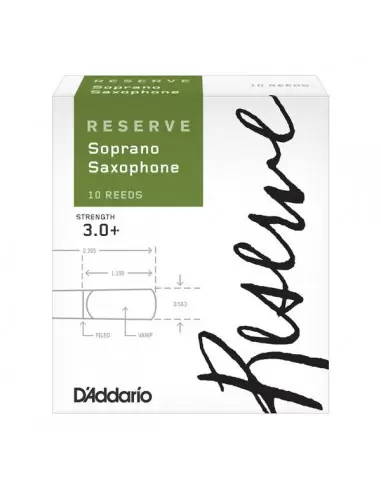 Трости для духовых D`ADDARIO Reserve - Soprano Sax 3.0+ - 10 Box