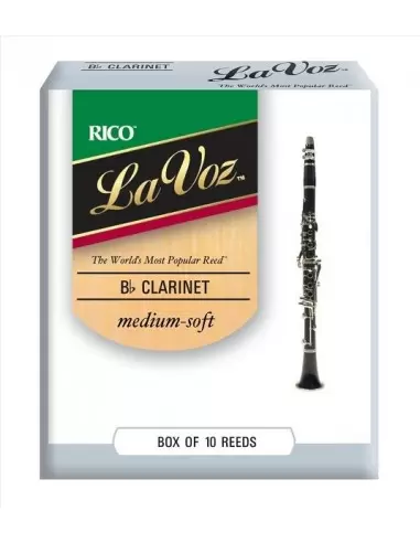 Трости для духовых RICO La Voz - Bb Clarinet Medium Soft - 10 box