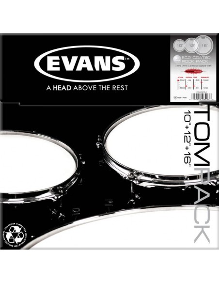 Пластик для ударных EVANS ETPEC2SCTD-R EC2 COATED ROCK