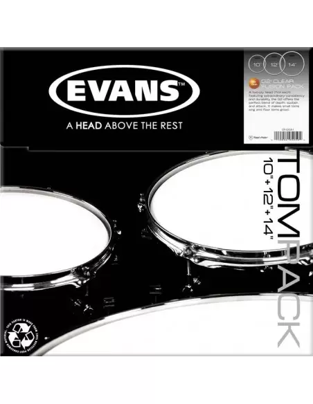 Пластик для ударных EVANS ETPG2CLR-F G2 CLEAR FUSION