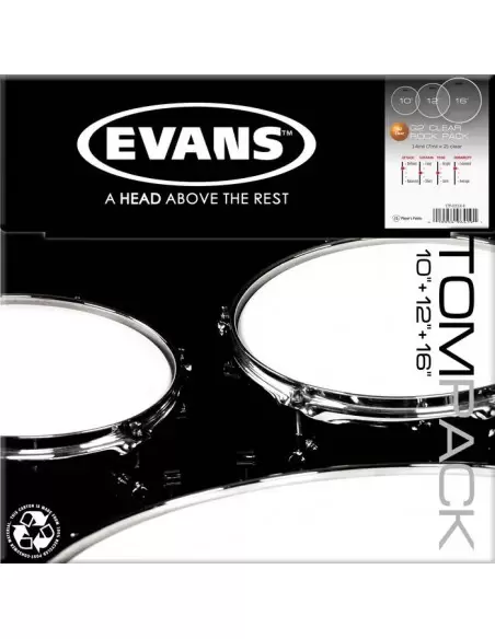 Пластик для ударных EVANS ETPG2CLR-R G2 CLEAR ROCK