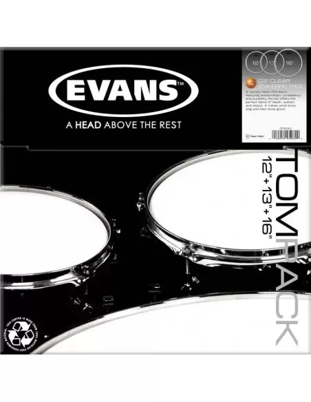 Пластик для ударных EVANS ETPG2CLR-S G2 CLEAR STANDARD