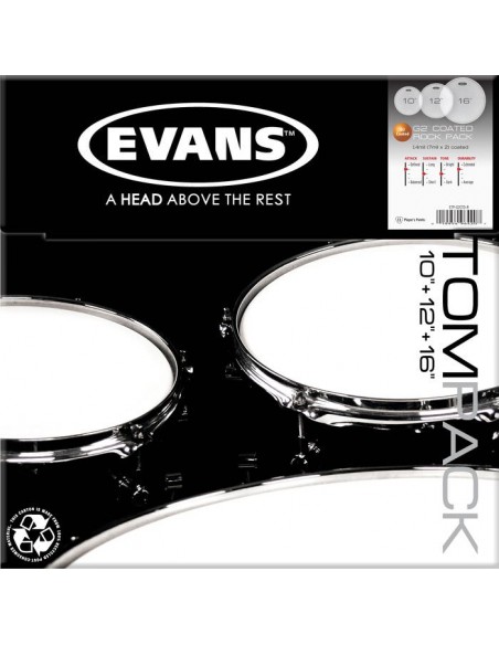 Пластик для ударных EVANS ETPG2CTD-R G2 COATED ROCK