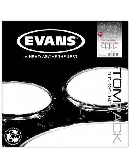 Пластик для ударных EVANS ETPPC1CLR-F POWER CENTER CLEAR FUSION