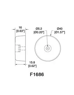 Ножка F1686 резиновая Ø 38х15мм с металлической втулкой. 2