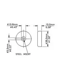 Ножка F1687 резиновая Ø 38х10мм с металлической втулкой. 2