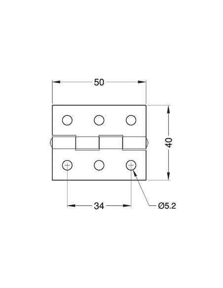 Петля 3021 стальная оцинкованная 50*40мм сталь 1,5мм