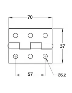 Петля 3022 стальная оцинкованная 70*37мм сталь 1,5мм 2