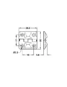 Петля PO-4270-32c с упором. 28мм * 28мм. Сталь. Покрытие - хром. 2