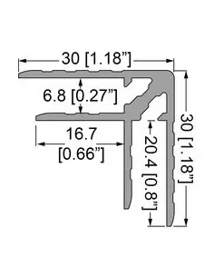 Профиль 0153. Двойной уголок . Кейсмейкер для панелей 6,8 мм. 30мм х 30мм с толщиной стенки 1,5 мм.