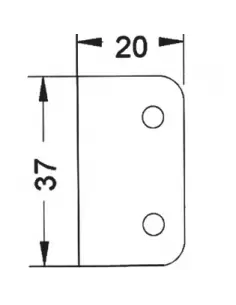 Уголок 1312 стяжка стальная оцинкованная для профиля с полкой 20*20мм 2