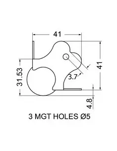Угловая связка C1345-01z шаровая 41x41мм сталь 1,2мм оцинкованная. Для профиля с полкой 20х20мм 2