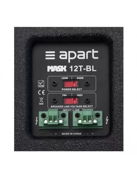 Купити Apart MASK12T-BL двосмугова акустична система в дерев'яному корпусі. 240 Вт/100В. Колір: чорний