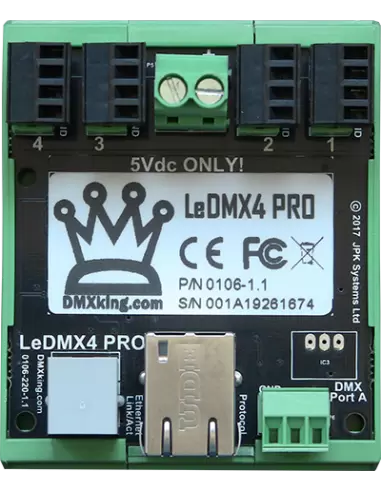 Купити Інсталяційний перетворювач ART-NET в сигнал SPI DMXKing LeDMX4 PRO
