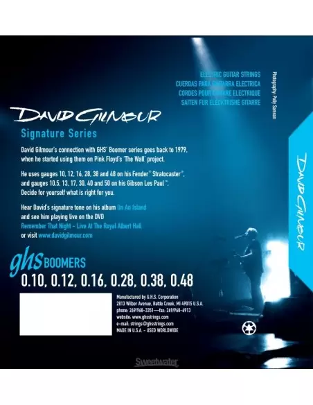 Купити GHS GB-DGF струни для електрогітари серії Boomers, сигнатура David Gilmour(для стратокастера) 010 012 016 DY28 DY38 DY48