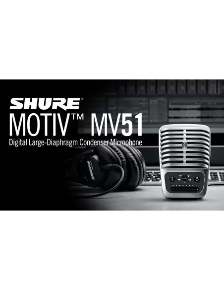 Конденсаторный цифовой микрофон SHURE MV51 с большой диафрагмой