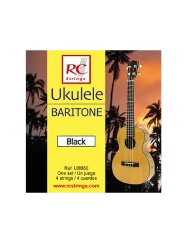 RC Strings UBB80 Ukelele Black Baritono (29