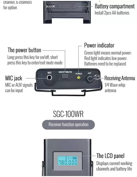 Беспроводная микрофонная система Takstar для видеозаписи SGC-100W