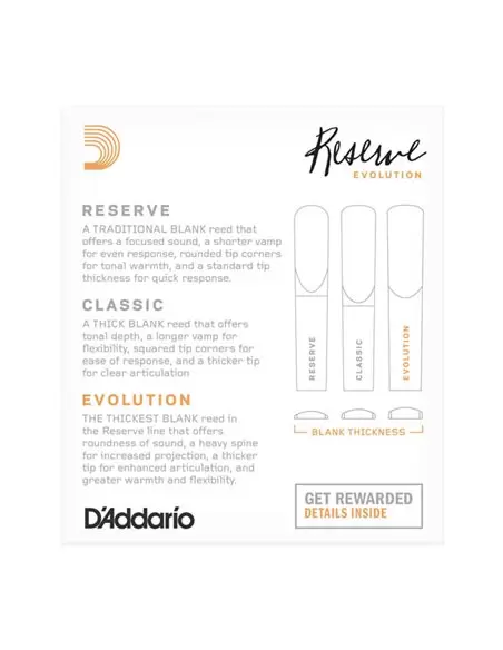 Трости для кларнета D`ADDARIO DCE1035 Reserve Evolution Bb Clarinet 3.5 - 10 Box