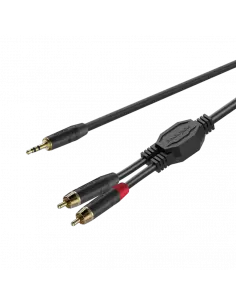 Купить GPTC140L1.5 Roxtone Готовый аудио кабель мини джек - 2 тюльпана, Разъемы:Jack 1x3.5 RMJ3P-BG(stereo) - 2xRCA-M(RF2C-BG)