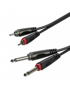 Купить RACC150L2 Roxtone Готовый аудио кабель, Разъемы: 2xRCA-M - 2xJack 6,3 (Mono)-2 метра (Тюльпан-Джек) 