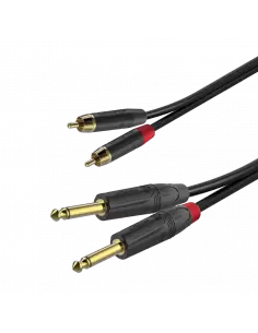 Купить GPTC200L1,5 Roxtone Готовый аудио кабель, Разъемы:2xRCA-M (RF2C-BG) - 2xJack 6,3 (Mono)(RJ2P-BG)-1,5 метра 