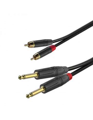 Купить GPTC200L3 Roxtone Готовый кабель, Разъемы:2xRCA-M (RF2C-BG) - 2xJack 6,3 (Mono)(RJ2P-BG)-3 метра 