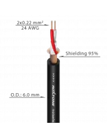 Купить MC002-BK Roxtone Микрофонный кабель симметричный,диаметр 6мм, 2 x 0.22 мм 