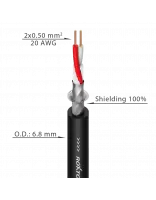 Купить MC022-BK ROXTONE Микрофонный кабель симметричный, диаметр 6,8 мм, 2 x 0.50 мм 