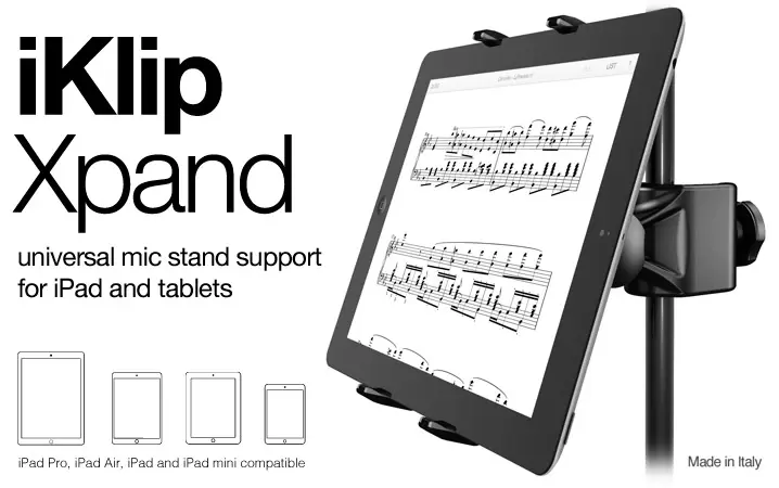 iKlip Xpand-universal mic stand support for iPad and tablets